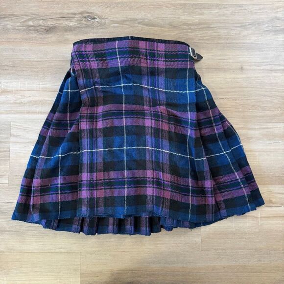 Traditional Scottish Pride Of Scotland Tartan Purple And Blue Mens Kilt Pleated - Picture 4 of 5